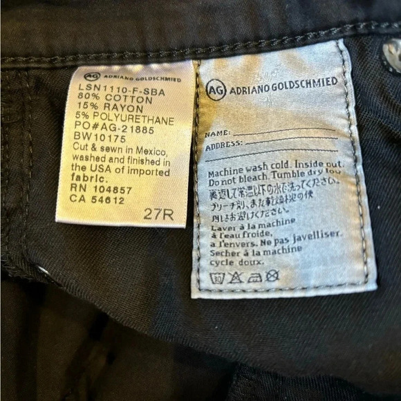 Ag The Stilt Cigarette Jeans in Super Black Size 27 - Picture 7 of 9